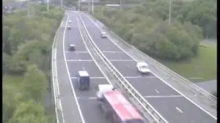 **ORIGINAL** Truck blind spot accident caught on police camera Motorway M621 (M62 Crash Leeds UK)