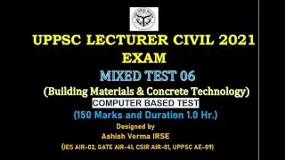 UPPSC Lecturer(Civil ) 2021 Exam Online Test Series|Mixed Test06 is Live