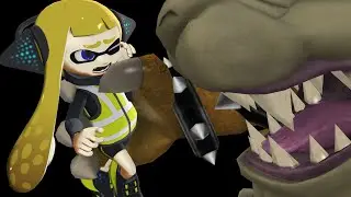 【MMDリョナ】ギガクッパにかみつかれるイカちゃん【インクリング/ Inkling  ryona