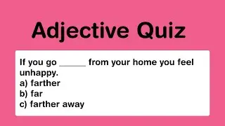 Improve Your English: 30 Question Adjective Quiz | Can you score 30/30? #quiz #quiztime #quizzes