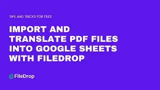 Import and Translate PDF Files into Google Sheets with FileDrop