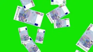 FREE Falling Money Euro Chroma key FREE No Copyright Green Screen HD