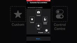 The iPhone Assistive Touch On and Customize top level Menu Arrow key as a want be