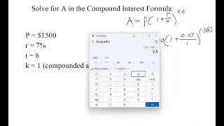 Solve for A in the Compound Interest Formula