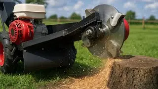 Ordinary Gasoline Engine + Idea = Stump Destroyer