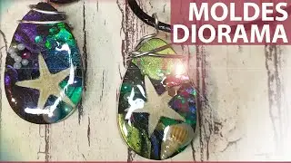 ENCAPSULADO ESTRELLA DE MAR, CARACOLAS Y FLORES NATURALES. MOLDES NUEVOS DIORAMAS Y TERRARIOS.RESINA