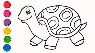 How to Draw and Color Tortoise | Drawing & Coloring for Toddlers | Easy drawing Step by step