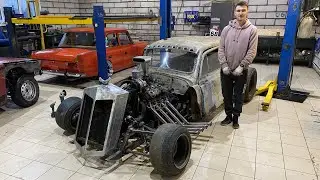 HOT ROD from ZAZ 965 with V8. KNOCKING EXHAUST.