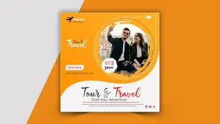 Travelling Instagram Post Template Tutorial in Adobe Photoshop