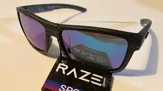 RAZE Eyewear Sunglasses Offshore Smoke Lens Gray Wood grain Camo Mirror 25324