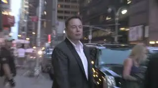 Elon Musk greeting fans