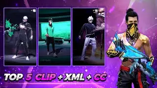 5 HD QUALITY CLIP+XML+CC ALIGHT MOTION FF 🔥|| XML CC LINK IN DESCRIPTION || EMOTE PACK FREE FIRE