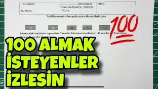 7.Sınıf Matematik 1.Dönem 1.Yazılı
