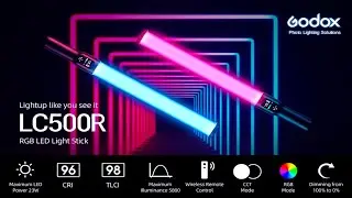 GODOX LC500R RGB LED Light Stick Lighting,2500K-8500K Full Color-14 Lighting Effects, With Carry Bag