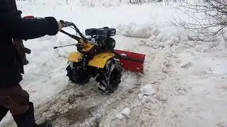 Самодельная лопата для мотоблока, убираем снег