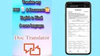 translate any pdf or document 📄 in multiple languages by doc Translator