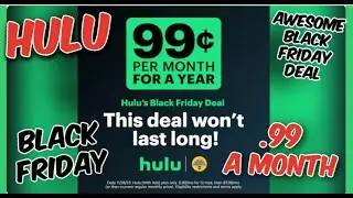 .99 Hulu Subscription || Hulu Black Friday Deal || $11.88 for a Whole Year of Hulu ||