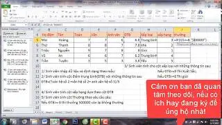 Tính điểm trung bình và xếp loại học sinh trong excel