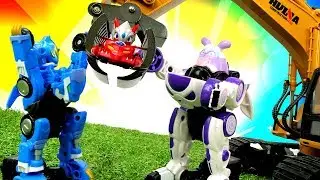 Игрушки трансформеры Монкарт (Monkart). Видео для мальчиков: машинки и гонки