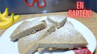 Bizcocho de avena y plátano en sartén