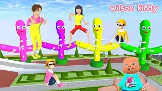 Bayi Sultan Upin Mau Sekolah Ketemu Monster Kaktus Joget Warna Warni | Sakura School