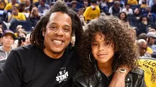 JAY-Z and Blue Ivy at NBA Finals Game