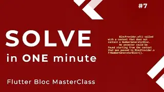 Fix Bloc not found in the context in one minute | Flutter