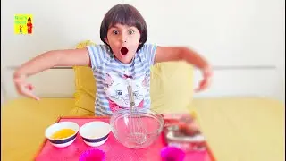 Pretend play mixing Chocolate! Nivu pretend plays mixing Choco powder and Milk! Videos for Kids!