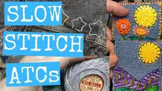 Slow Stitch ATCs and Denim Jackets