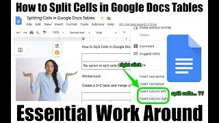 How To 'Split Cells' in Google Docs Tables