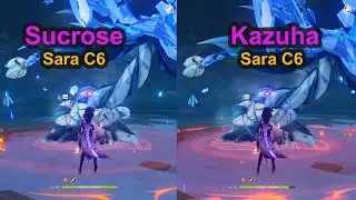 F2P Max Damage Raiden C0 Catch R5 Sucrose VS Kazuha + Sara C6 Genshin Impact