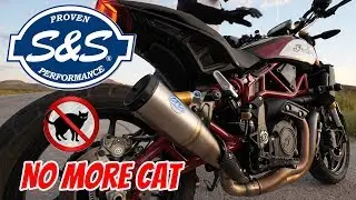 INDIAN FTR1200 S&S GRAND NATIONAL EXHAUST W/ CAT DELETE
