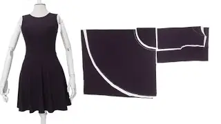 😲 10 Min Very Easy A-Line Flared Dress Sewing 💥Less Fabric 100% Profitable