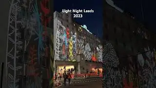 Light Night Leeds 2023 - Sylvan Quiet light projection on the Queens Hotel, City Square #lightnight