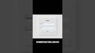 Neumorphism Form login box HTML CSS