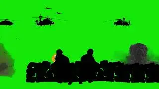 War scenario Army fighting silhouette green screen footage | 4K footages | No copyright | Vfx