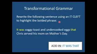 Understanding It Cleft + What Cleft Sentences