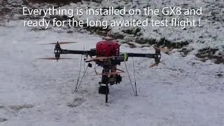 DX80 flashlight flight test on a drone