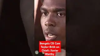 Cincinnati #Bengals CB Cam Taylor-Britt says #Chiefs WR Xavier Worthy can only run straight 👀
