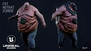 Fat Mutant Zombie UE4 Rigged Character.
