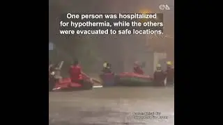 Rubber boats deployed to evacuate 27 people trapped by flooding in Chiayi City