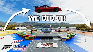 Jumping over the SUPER MEGA AWESOME ADVENTURE STUNT PARK!! Forza Horizon 4