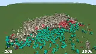 MINECRAFT LEKIN/ 1000 GOLEM VS 1000 ZOMBIE  / KIM YUTDE?