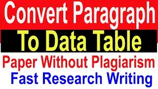Convert PARAGRAPH TO TABLE for Research Paper WITHOUT PLAGIARISM using ChatGPT