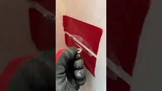 He made floating shelves from leftover tiles!