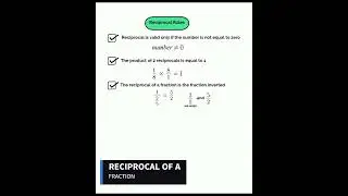 RULES OF RECIPROCALS of Numbers In 30 secs. | Algebra Basic