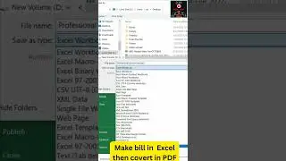 Excel m bill bnana or Excel file ko pdf m save krna #shorts #excel #viral #exceltips #bills