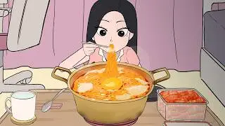 Sneaky Ramen Mukbang Without Parents Knowing | Animation ASMR