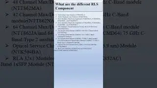 What are the different RLS Component in Ciena