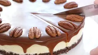 Pecan pie flavor~! Pecan Caramel Cake Recipe / No-Bake / ASMR